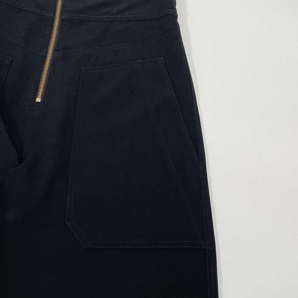 Derek Lam 10 Crosby Wide Leg Front Zipper Pants Size 4 Black - Picture 11 of 14
